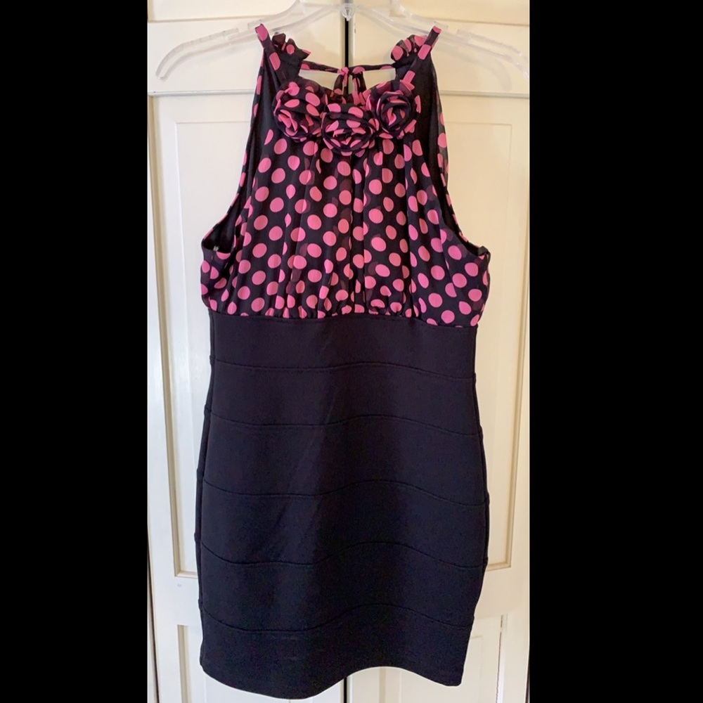 Pink polka dot bodycon